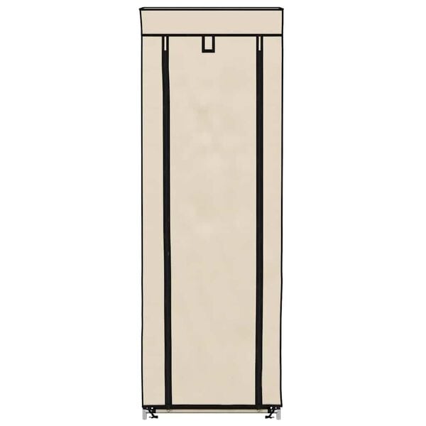 vidaXL Skoskap med trekk kremfarget 57x29x162 cm stoff
