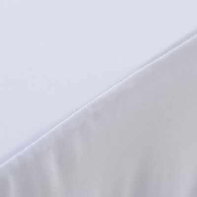 vidaXL Elastisk bordduk med skjørt 2 stk 243x76x74 cm hvit