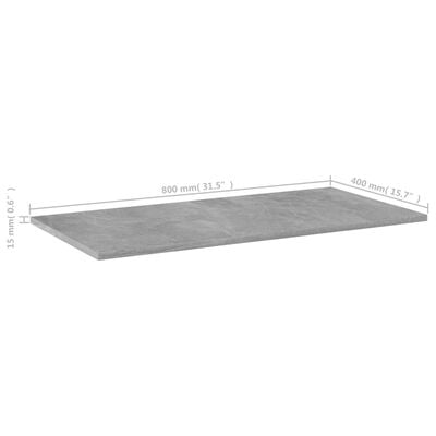 vidaXL Hylleplater 8 stk betonggrå 80x40x1,5 cm sponplate