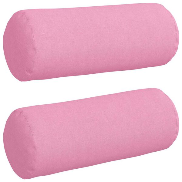 vidaXL Bolster puter 2 pcs Rosa Ø 15 x 40 cm stoff