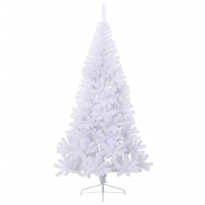 vidaXL Kunstig juletre halvt med stativ hvit 210 cm PVC