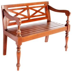 vidaXL Bataviabenk 98 cm heltre mahogni m&oslash;rkebrun
