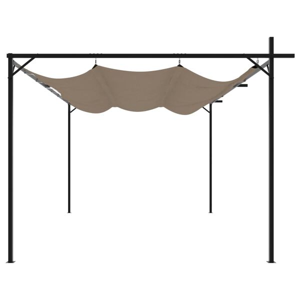 vidaXL Pergola med uttrekkbar tak gr&aring;brun 395x292x230 cm