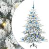 vidaXL Kunstig sammensatt juletre Gr&oslash;nn og hvit 150 cm PVC