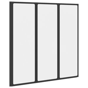 vidaXL Dusjvegg Svart 120 x 2 x 117 cm Aluminium og PP