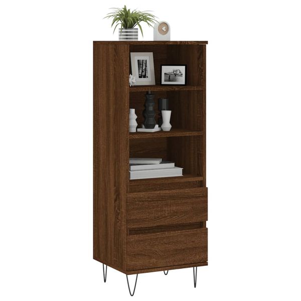 vidaXL Highboard brun eik 40x36x110 cm konstruert tre