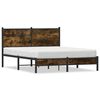 vidaXL Sengeramme i metall uten madrass r&oslash;kt eik 140x200 cm