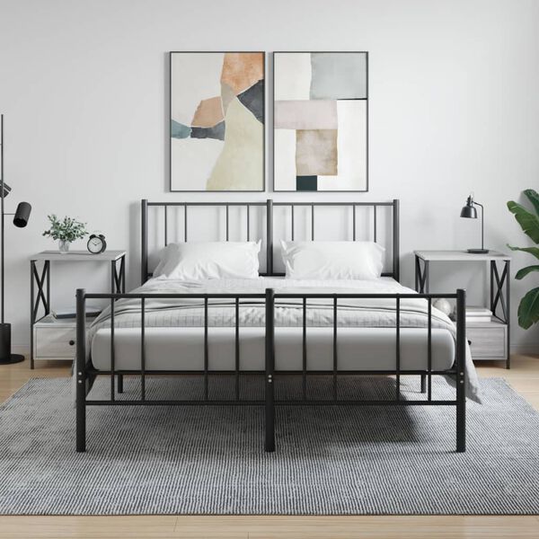 vidaXL Nattbord 2 stk gr&aring; sonoma 50x41x65 cm konstruert tre