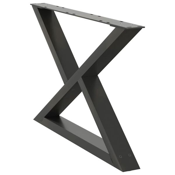 vidaXL Salongbordben 2 stk antrasitt 70 x (42-43,3) cm st&aring;l