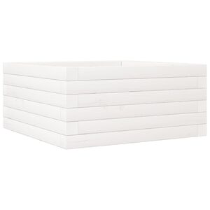 vidaXL Hageplantekasse hvit 50x50x23 cm heltre furu