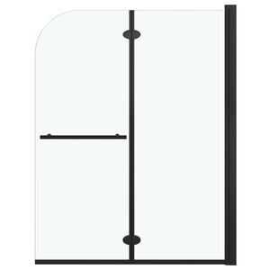 vidaXL Leddet dusjd&oslash;r med 2 paneler ESG 95x140 cm svart