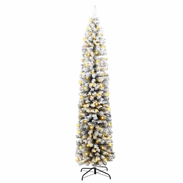 vidaXL Kunstig juletre med 300 LED gr&oslash;nn 210 cm PVC og st&aring;l og plast