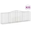 vidaXL Gabionkurver buede 25 stk 400x50x120/140 cm galvanisert jern