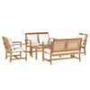 vidaXL Hagesofa Set Naturlig Heltre teak