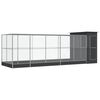 vidaXL Voliere med forlengelse s&oslash;lv 623x203x216 cm st&aring;l