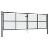 vidaXL Hageport av netting galvanisert st&aring;l 400x125 cm gr&aring;