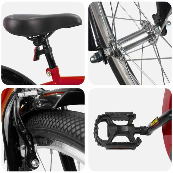 vidaXL Barnesykkel 20 Tommer for 6-11 &aring;r gammel R&oslash;d