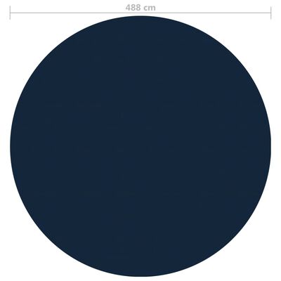 vidaXL Flytende solarduk til basseng PE 488 cm svart og blå