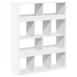 vidaXL Bokhylle hvit 100x33x125,5 cm konstruert tre