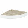 vidaXL Hj&oslash;rnehyller vegghengt 2 stk eik og hvit 25x25x3,8 cm MDF
