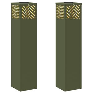 vidaXL Solenergi LED stibelys 2 stk. Varmhvit 18 x 18 x 80 cm