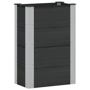 vidaXL H&oslash;ybed Svart 50 x 30 x 72 cm WPC og Aluminium