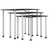 vidaXL Stablebord 3 stk svart herdet glass
