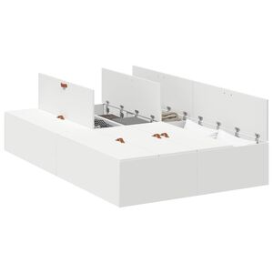 vidaXL Seng med lagring med lagring Hvit 120 x 190 cm Konstruert tre