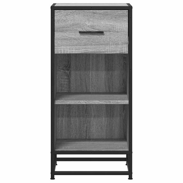 vidaXL Skjenk gr&aring; sonoma 35,5x35x76 cm konstruert tre og metall