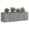 vidaXL Gabion hevet seng s&oslash;lv 180 x 60 x 55 cm Galvanisert St&aring;l