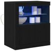 vidaXL LED sideboard Svart 60,5 x 37 x 67 cm Konstruert tre