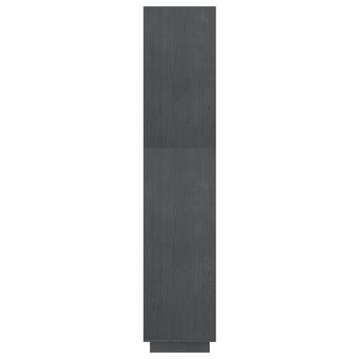vidaXL Bokhylle/romdeler grå 60x35x167 cm heltre furu
