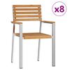 vidaXL Hage Stol 8 pcs Olje naturlig 56 x 54,5 x 87 cm Massivt Teaktre