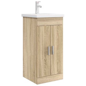 vidaXL Badm&oslash;bel med vask Sonoma eik 42 x 40 x 84,5 cm Konstruert tre