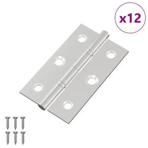vidaXL Hingse Ensfarget 12 pcs s&oslash;lv 58 x 35 x 1 mm St&aring;l