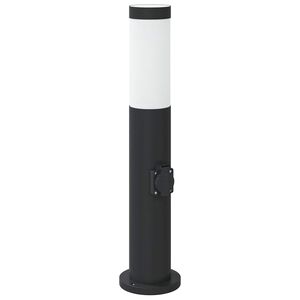 vidaXL Pullertlampe med stikkontakt 50 cm rustfritt st&aring;l IP44