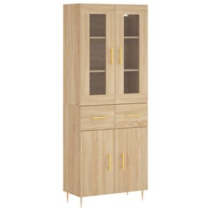 vidaXL Highboard sonoma eik 69,5x34x180 cm konstruert tre