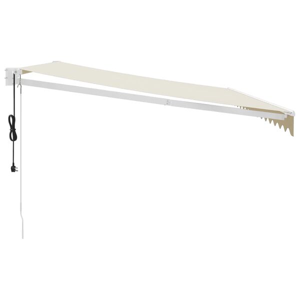 vidaXL Automatisk uttrekkbar markise kremhvit 4x3 m