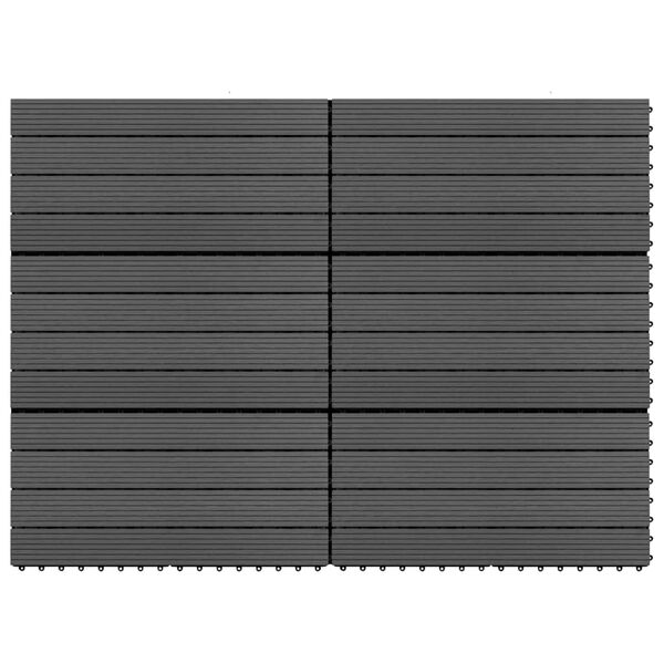 vidaXL Terrassebord 6 stk WPC 60x30 cm 1,08 m² svart