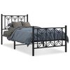 vidaXL Sengeramme i metall med hode- og fotgavl svart 75x190 cm