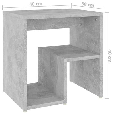 vidaXL Nattbord 2 stk betonggrå 40x30x40 cm sponplate