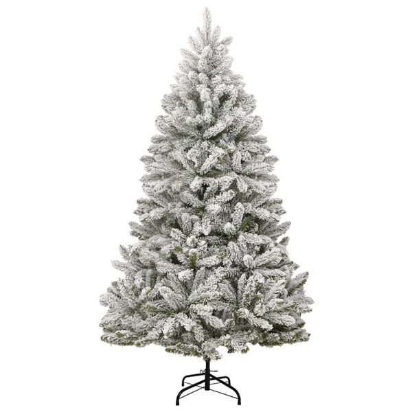 vidaXL Kunstig juletre med 300 LED Gr&oslash;nn og hvit 210 cm PVC og metall