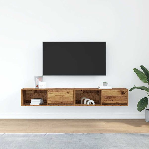 vidaXL TV-benker 2 stk gammelt tre 80x31x25,5 cm konstruert tre