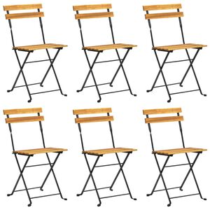 vidaXL Klappstoler 6 stk stål og heltre akasie