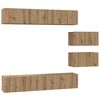 vidaXL TV-benksett 6 pcs Artisan Eik Konstruert tre