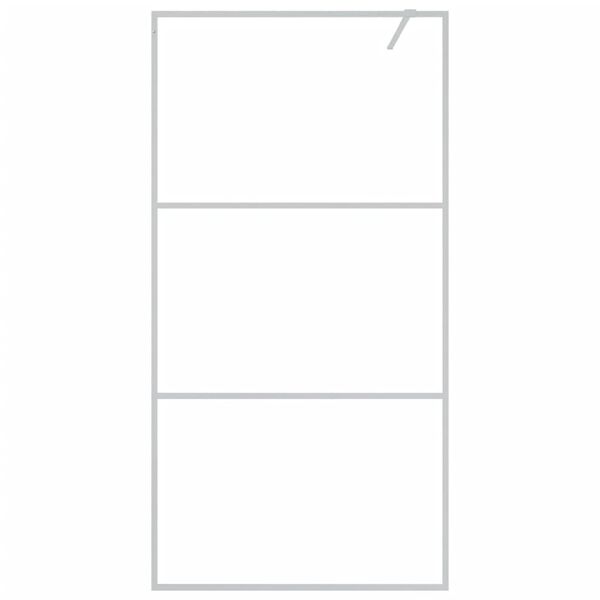 vidaXL Dusjvegg s&oslash;lv 100x195 cm klart ESG-glass