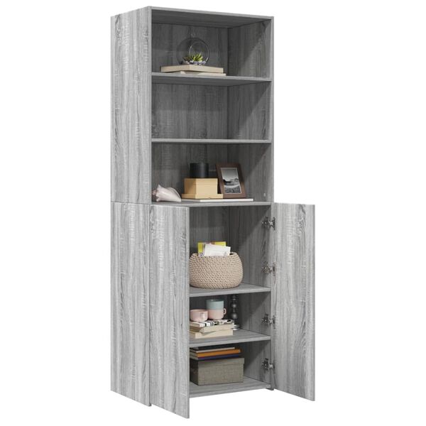 vidaXL Highboard gr&aring; sonoma 70x42,5x185 cm konstruert tre