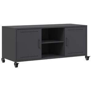vidaXL TV-benk svart 100,5x39x43,5 cm st&aring;l