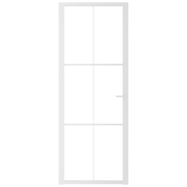 vidaXL Innerd&oslash;r 76x201,5 cm hvit ESG glass og aluminium