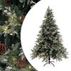 vidaXL Forh&aring;ndsbelyst juletre med kongler gr&oslash;nn og hvit 150 cm PVC PE